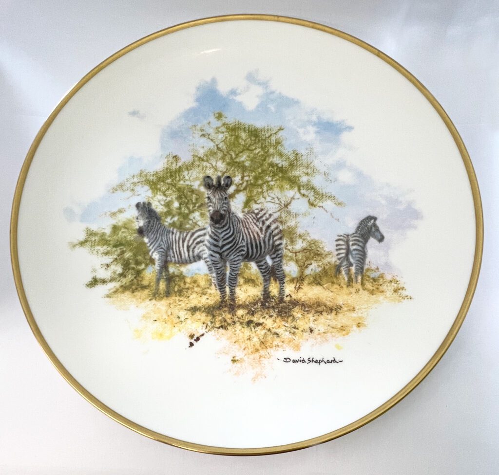 Zebra - Large Wedgwood Plate | David Shepherd Wildlife Foundation