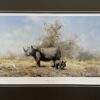 Image of mounted The Rhinos Last Stand by David Shepherd