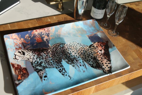 Ceramic Cheetah Platter
