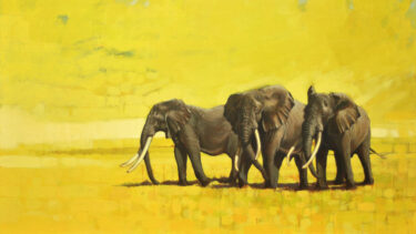Yellow, elephant artwork
